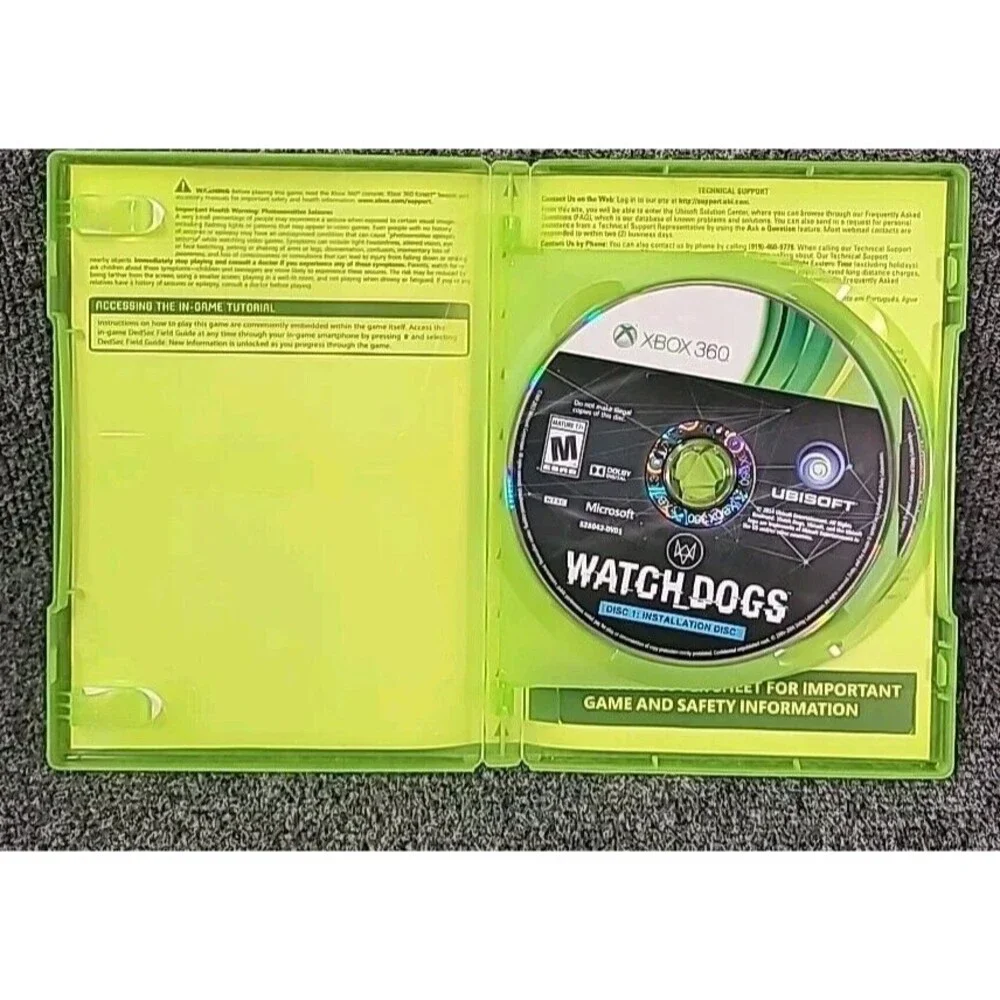 Xbox 360 Watch Dogs (Microsoft 2014) No Manual Tested